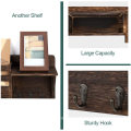 Rustic Wooden Wall Mounted Storage Rack with Hook